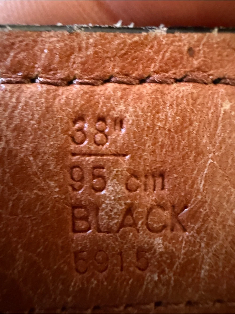 Coach 5915 Black Leather Belt with Brass Buckle